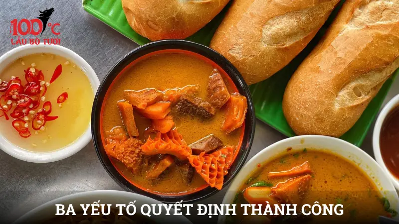 Ba yếu tố quyết định thành công trong món phá lấu lòng bò
