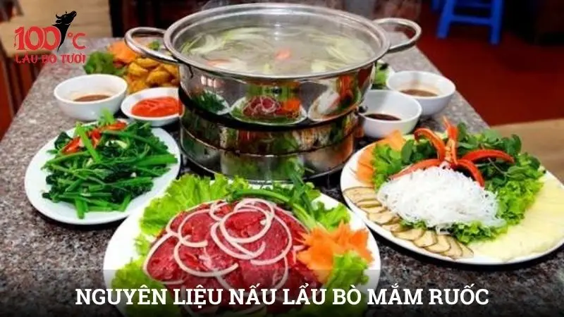 Nguyên liệu nấu lẩu bò mắm ruốc