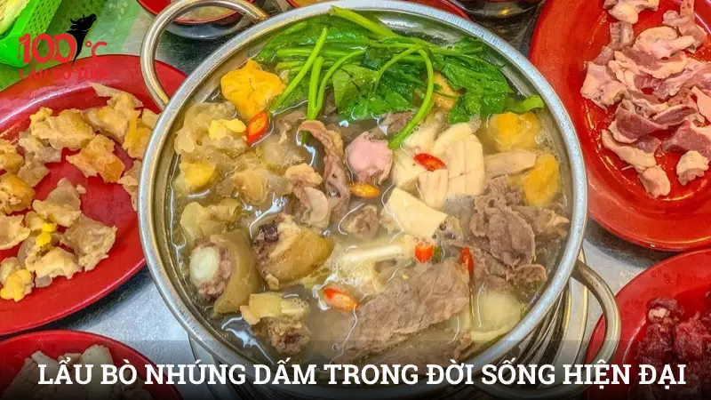Lẩu bò nhúng dấm trong đời sống hiện đại