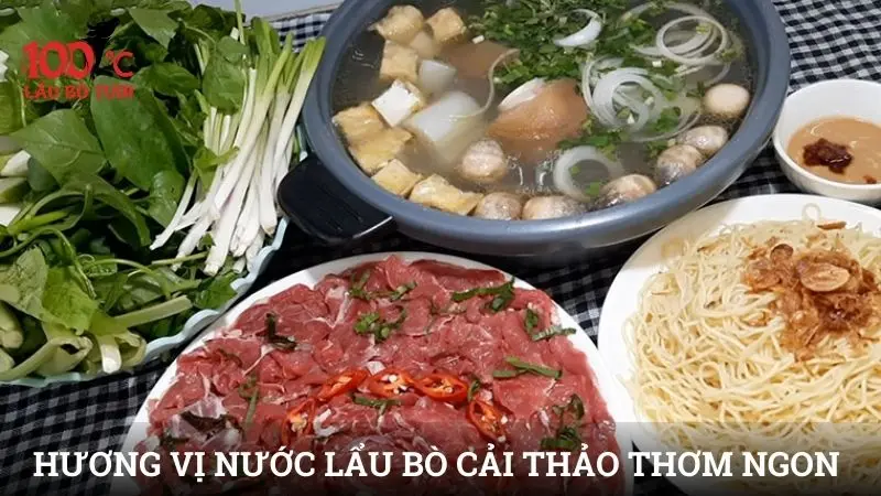 Hương vị nước lẩu bò Cải Thảo thơm ngon khó quên