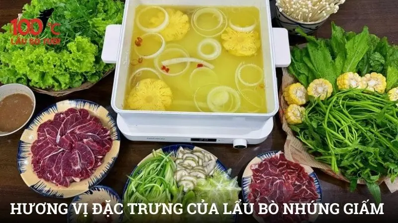Hương vị đặc trưng của lẩu bò nhúng giấm với khế chua