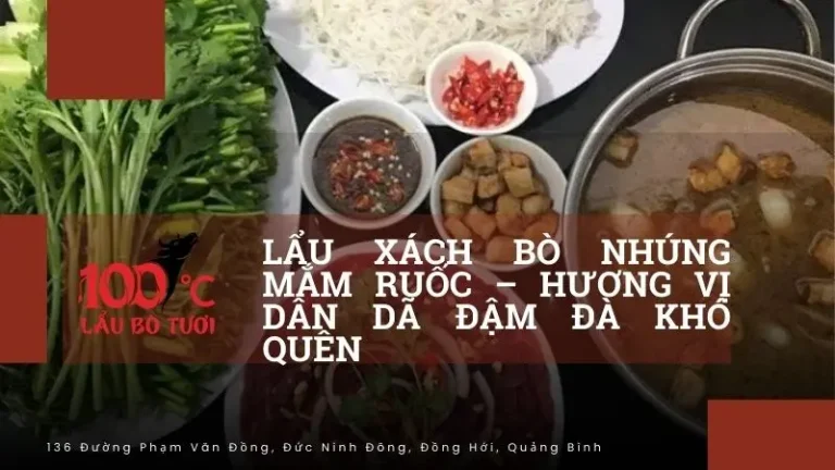 Lẩu xách bò nhúng mắm ruốc
