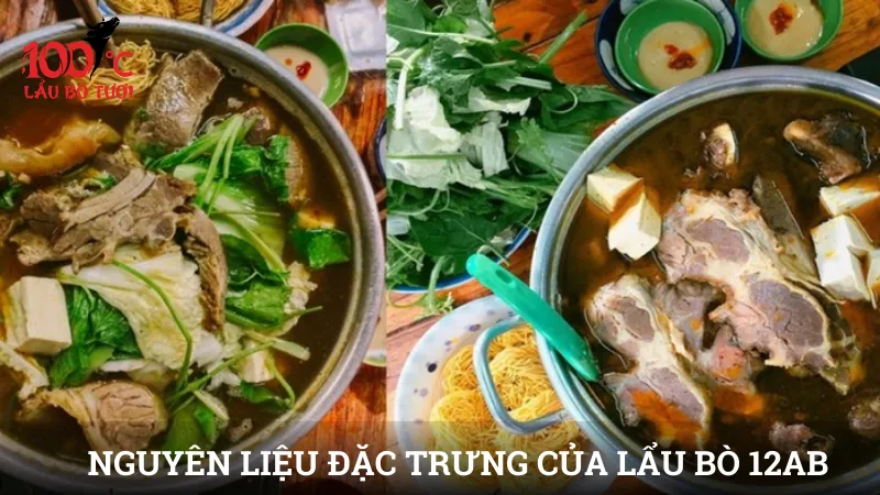 Nguyên liệu đặc trưng của lẩu bò 12ab