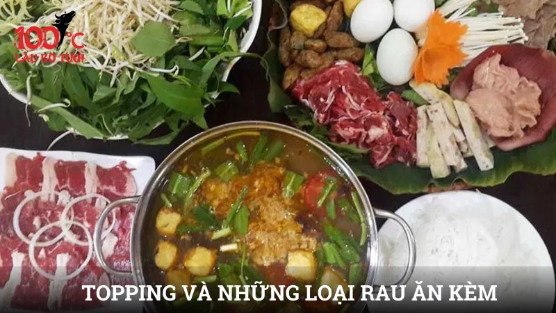 Topping và những loại rau ăn kèm