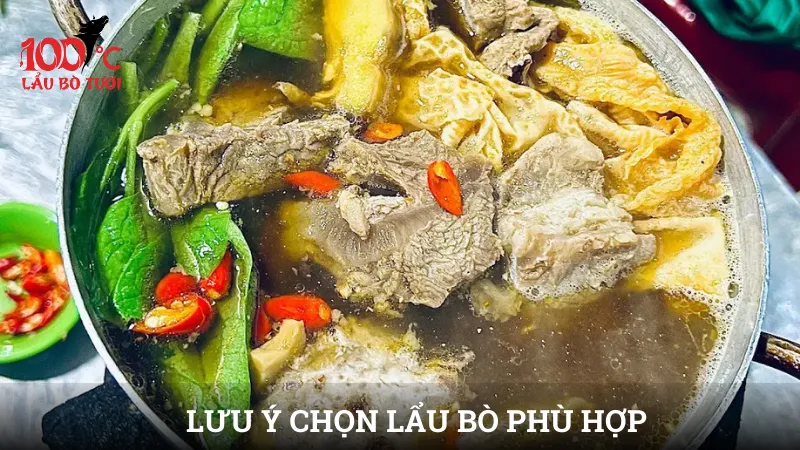 Lưu ý chọn lẩu bò phù hợp