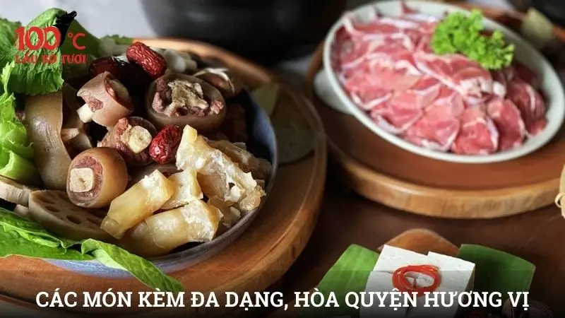 Các món kèm đa dạng, hòa quyện hương vị