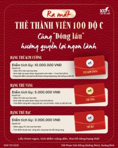 thẻ thành viên 100 độ c