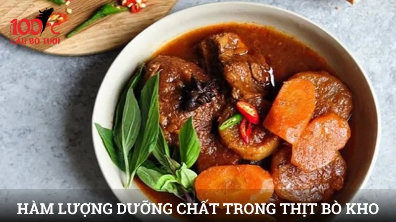 Hàm lượng dưỡng chất trong thịt bò kho