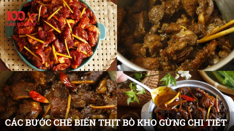 Các bước chế biến thịt bò kho gừng chi tiết