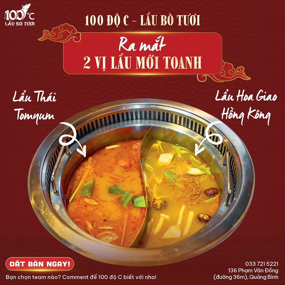 Ưu đãi lẩu bò tươi - 100 độ c